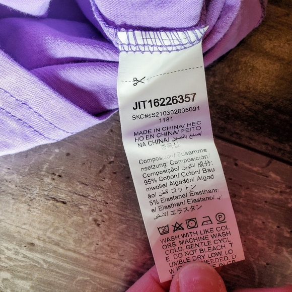 NWT SHEIN EZwear Violet Purple Solid Drawstring Ruched Tee Size 6 - Picture 14 of 16